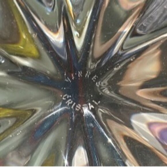 Vintage Vannes Lead Cristal Free Form Splash Bowl France Modernist Glass 11"W - Picture 5 of 5